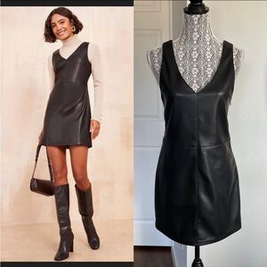 NWT RD Style Vegan Leather Pinafore Dress. Small.